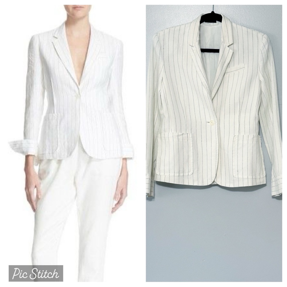 ATM Anthony Thomas Melillo 'Schoolboy' Stripe LinenBlend Blazer